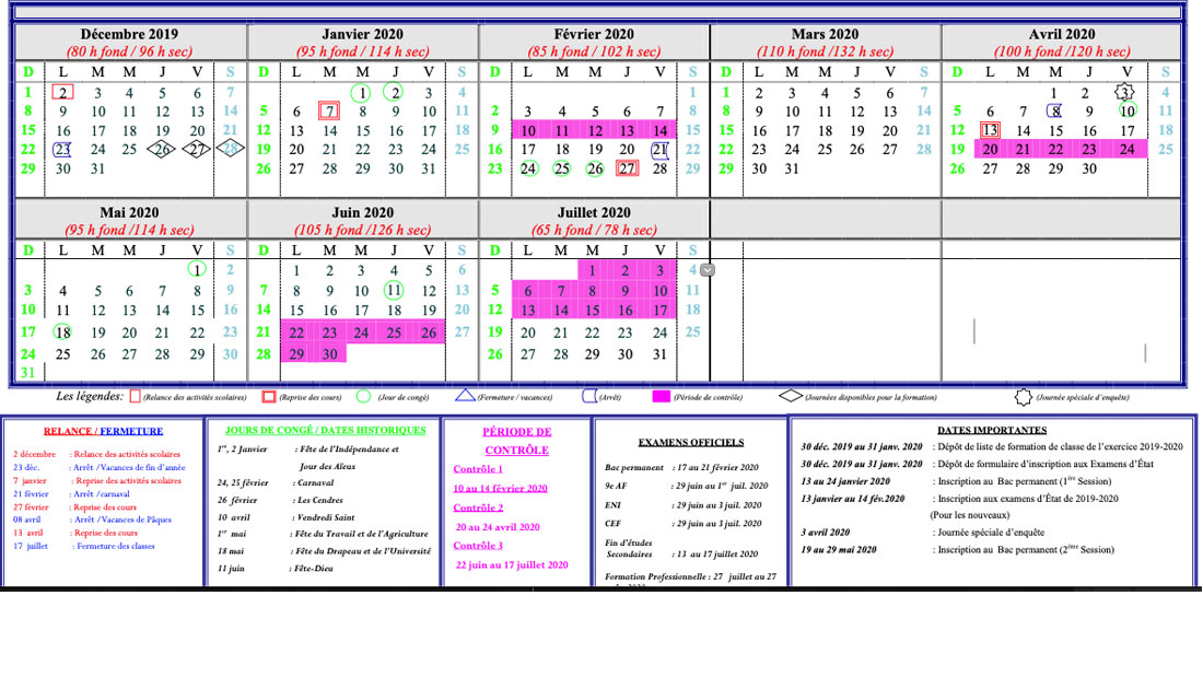 Un calendrier réaménagé présenté par le MENFP
