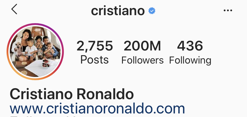 Un nouveau record pour Cristiano Ronaldo: plus de 200 millions d’abonnés sur instagram