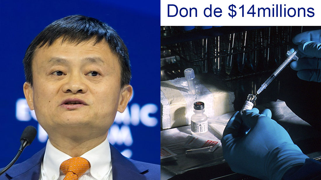 Jack Ma fait un don de 14 millions de dollars pour développer un vaccin contre le coronavirus