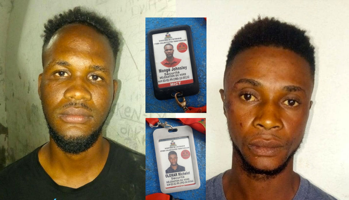Monje Johnsley et Olmar Michelet, deux présumés bandits arrêtés au Cap-Haïtien