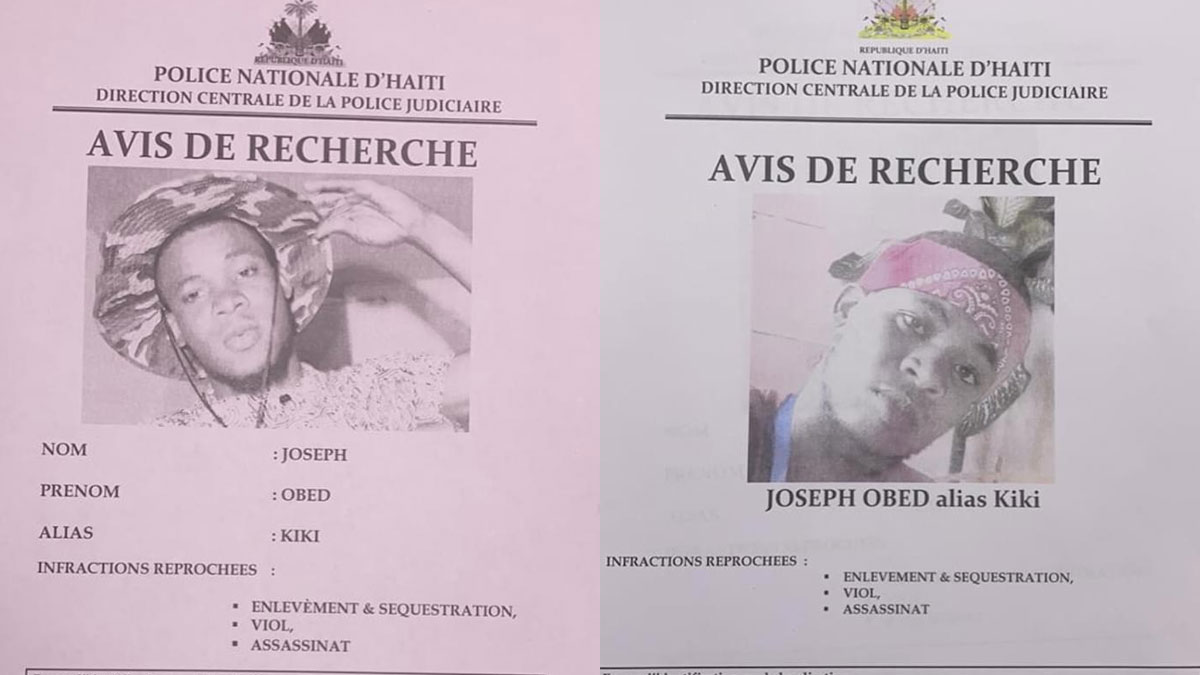 Joseph Obed alias kiki, l'assassin présumé d'Évelyne Sincère; recherché par la PNH