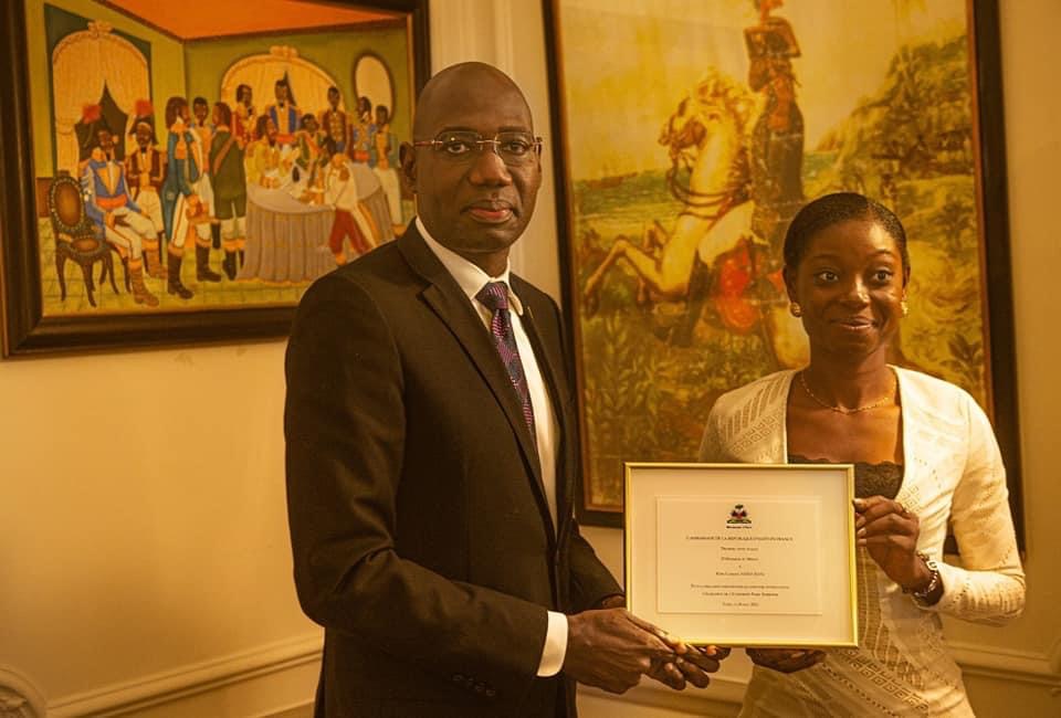 Rose Lumane Saint-Jean honorée par l’Ambassade d’Haïti en France