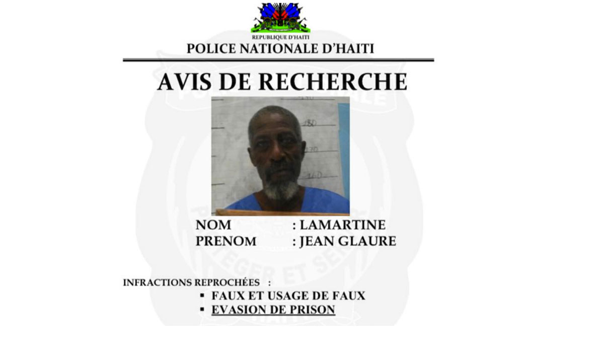 Intercepté en RD, le fugitif Lamartine Jean Glaure retransféré en prison