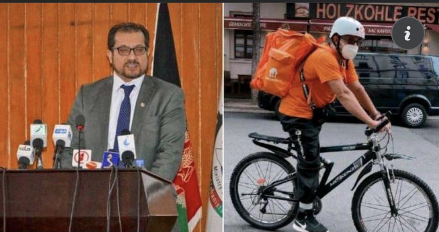 Réfugié en Allemagne, Sayed Ahmed Sadaat, un ex-ministre afghan devient livreur de pizza à vélo !