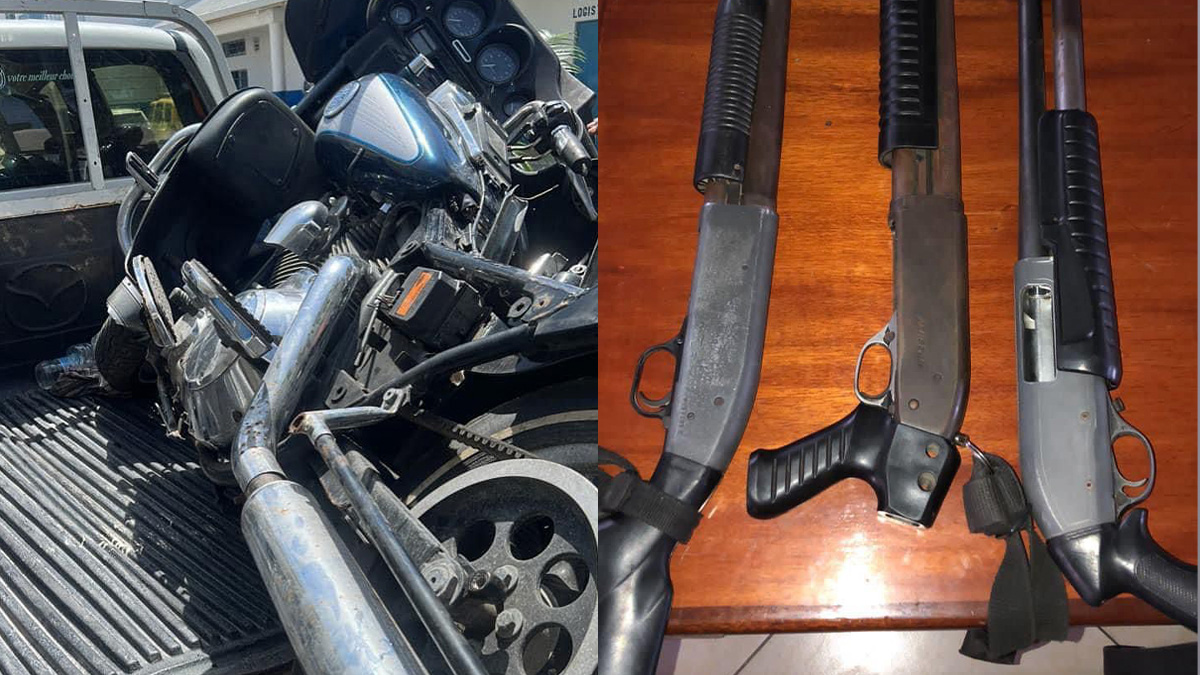4 armes à feu et 3 motocyclettes emportées par des pillards récupérées par la Police à Léogâne et à Saint-Marc