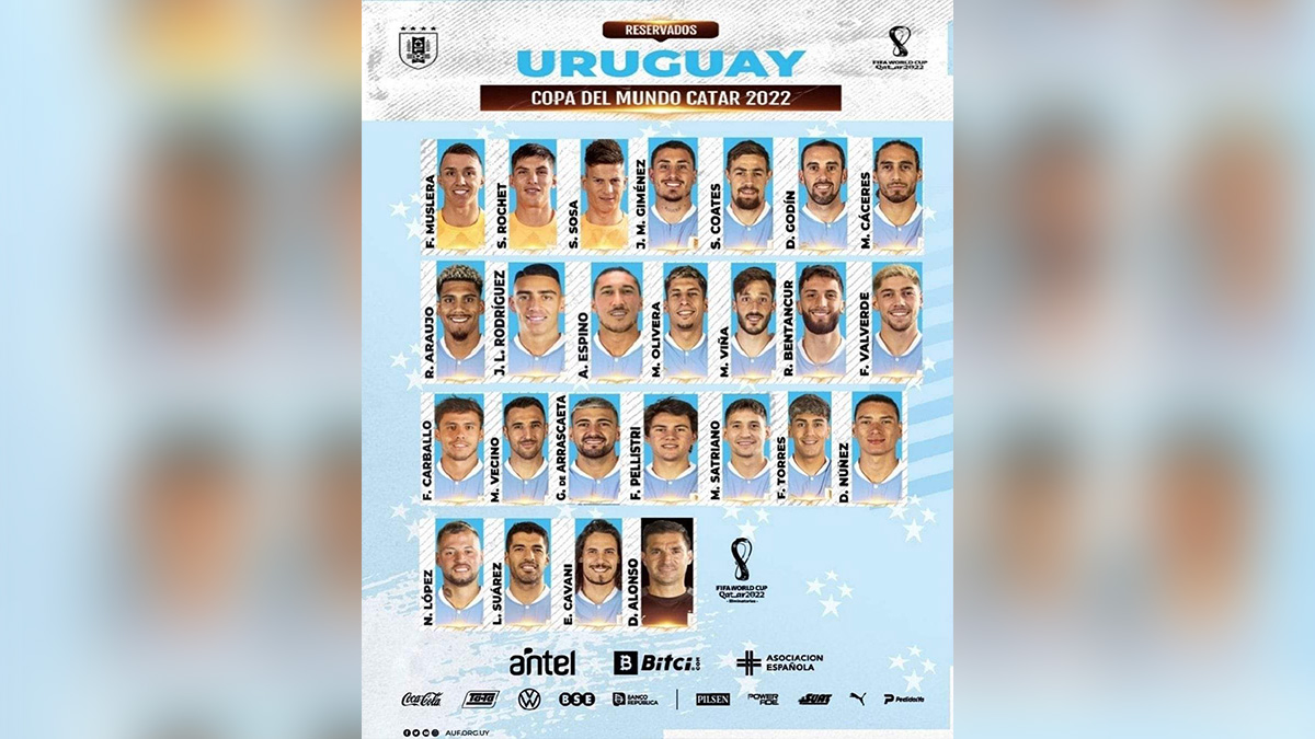 Foumimondial : l'Uruguay présente sa liste de joueurs pour la Coupe du monde