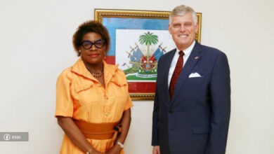 Emmelie Prophète-Milcé rencontre le chargé d'Affaires des USA en Haïti