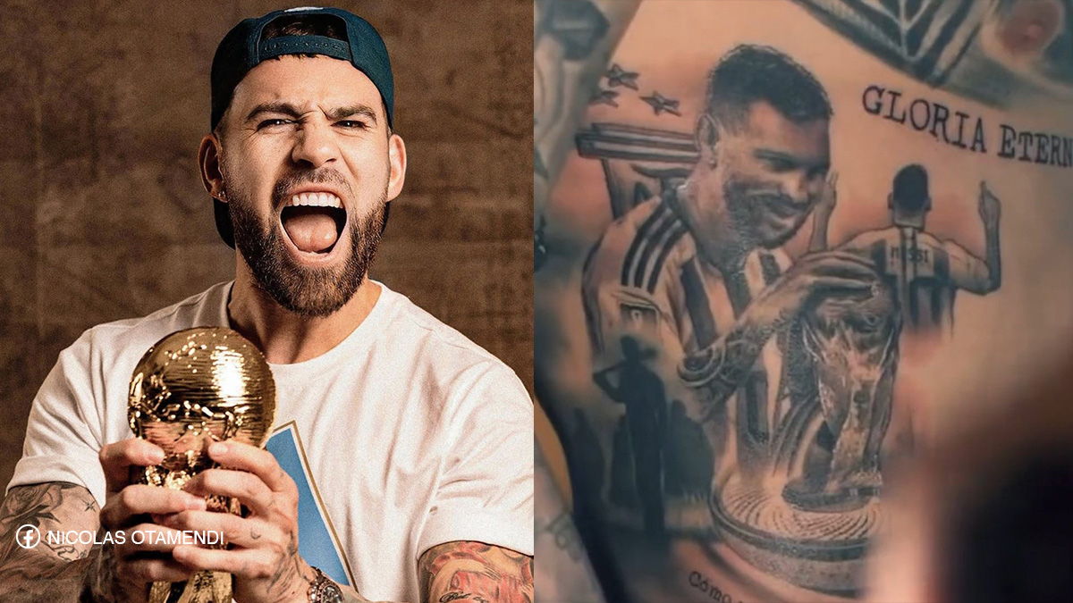 Nicolas Otamendi se fait tatouer l'image de Messi sur son corps