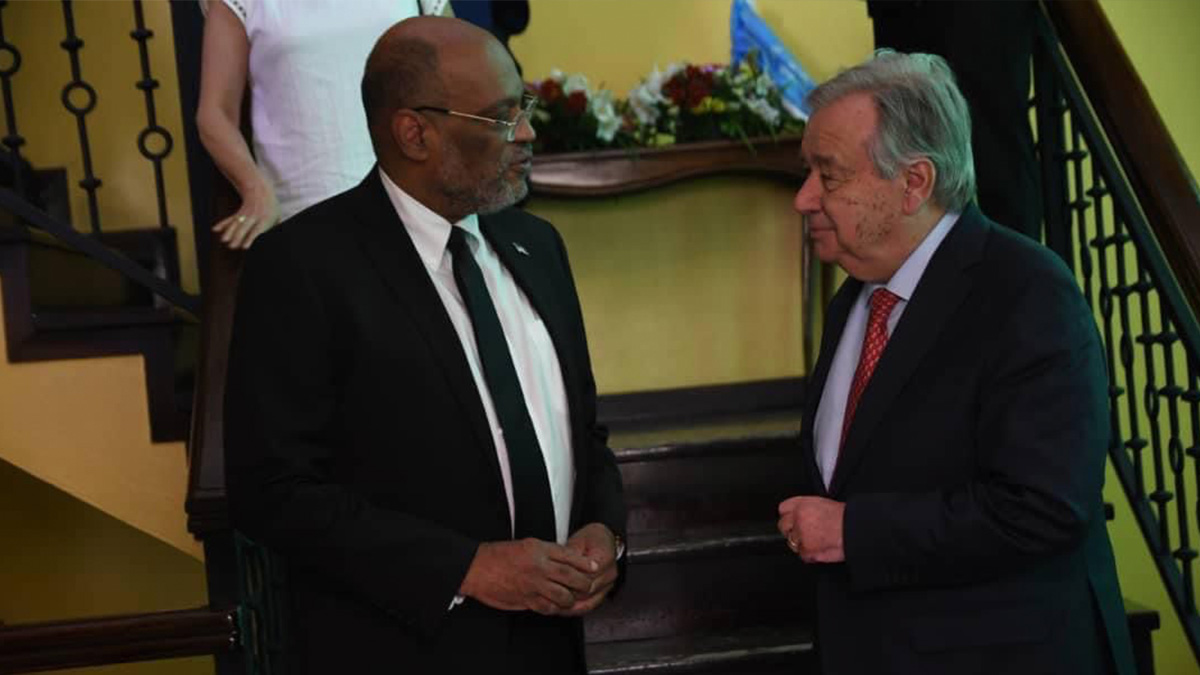 Antonio Guterres, Secrétaire général de l'ONU, reçu par le PM Ariel Henry
