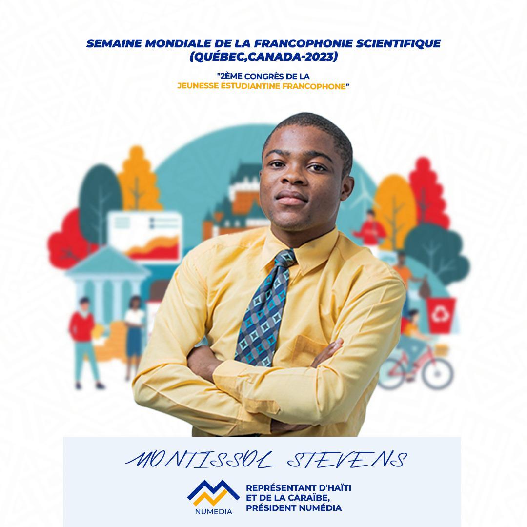 Stevens Montissol représentera Haïti et la Caraïbe au deuxième congrès de la jeunesse estudiantine francophone