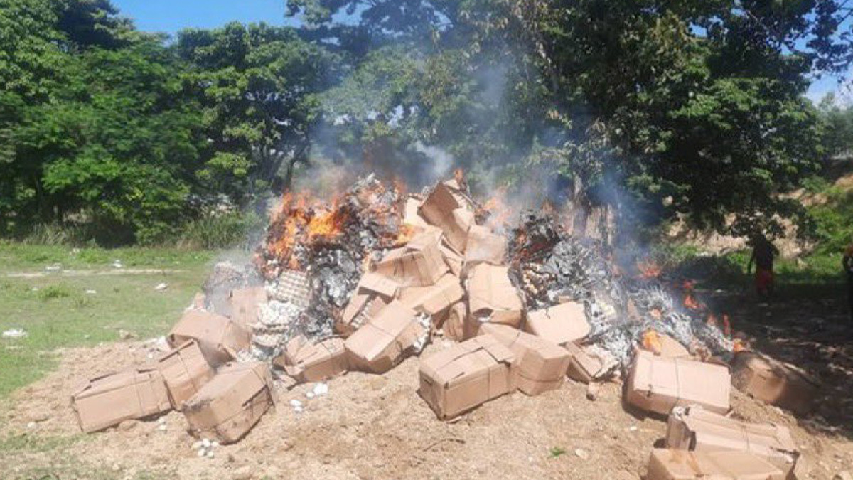 500 caisses d’œufs en provenance de la République Dominicaine saisies puis brûlées à Belladère