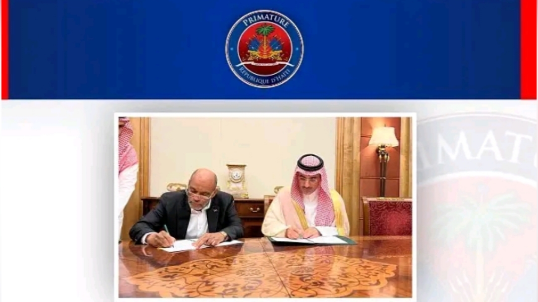Signature d'un protocole d'accord entre le PM Ariel Henry et le Fonds Saoudien de Développement