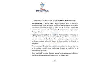 La société Rhum Barbancourt suspend provisoirement ses activités publiques
