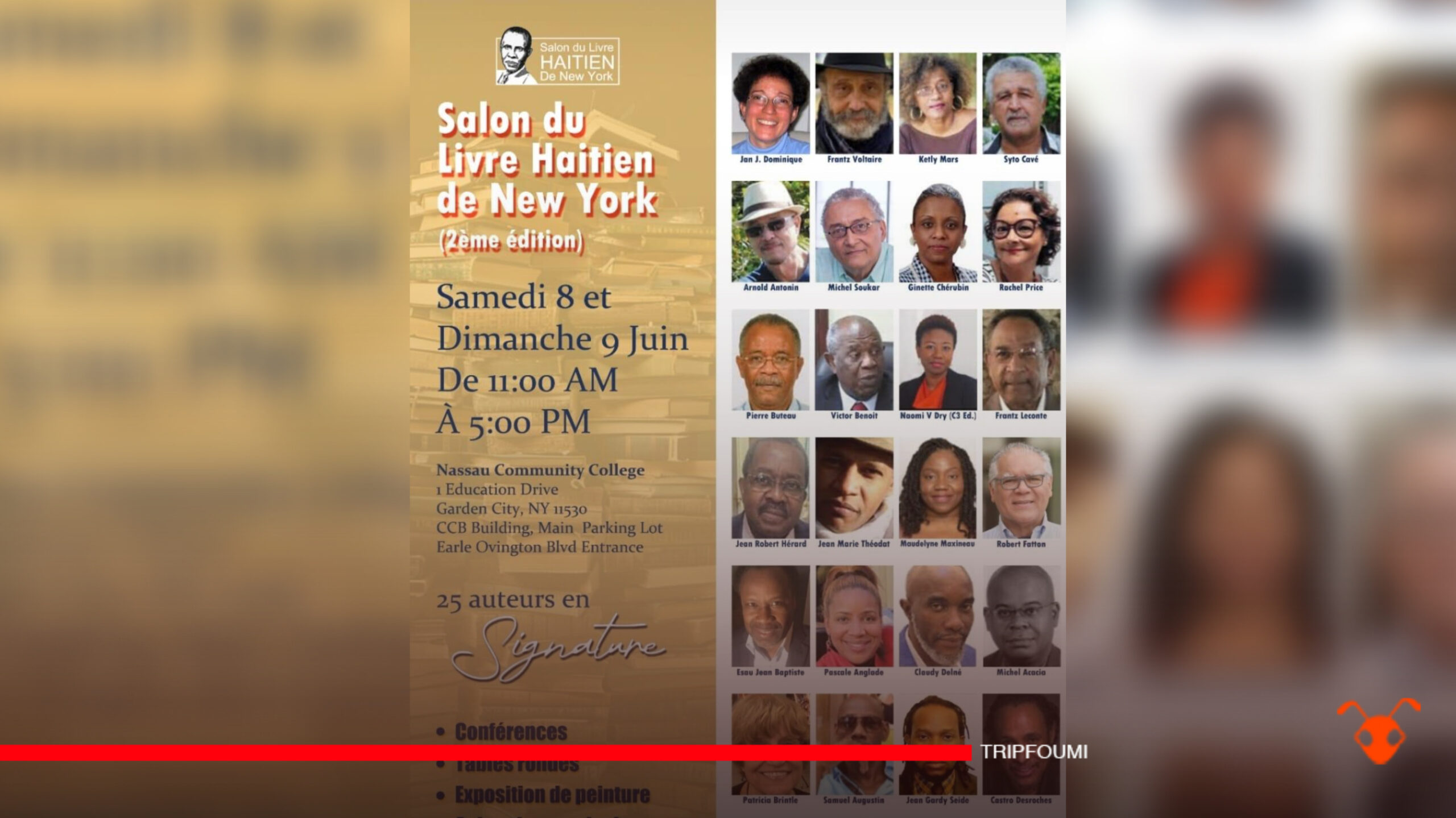 La deuxième édition du Salon du livre haïtien de New York, prévue pour les 8 et 9 juin 2024