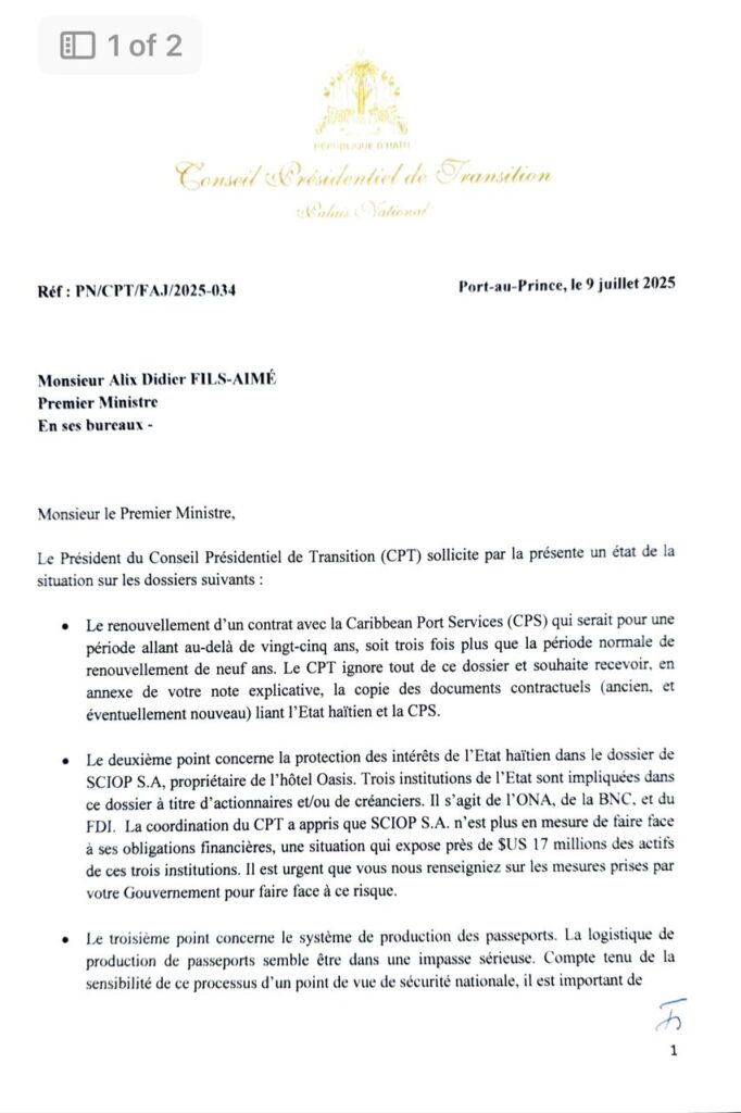 Fritz Alphonse Jean appelle le PM Fils-Aimé à s’expliquer sur des décisions économiques controversées
